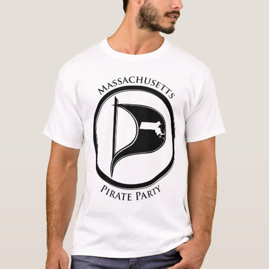 T-shirt Drapeau de pirate de masse w/Text (Devant)