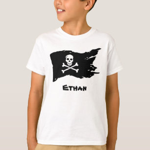 T-shirt Drapeau de pirate noir