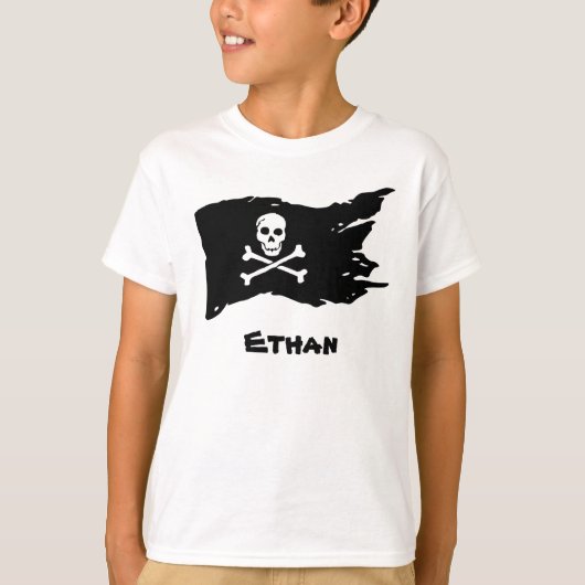 T-shirt Drapeau de pirate noir (Devant)