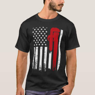 T-shirt Drapeau de plomberie américain Pipefitte de plombe