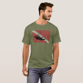 T-shirt Drapeau de plongée avec illustration de plongeur r (Devant entier)