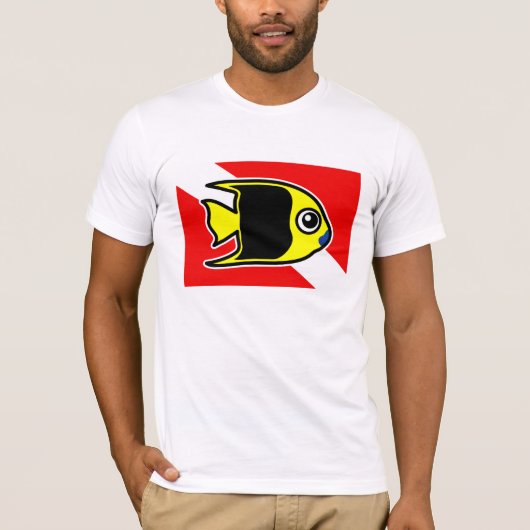 T-shirt Drapeau de plongée de beauté de Cartoon Rock (Devant)