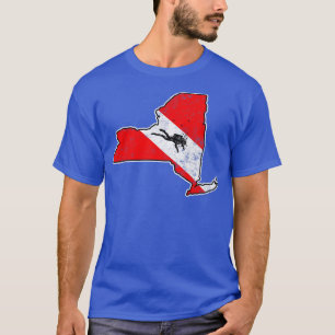 T-shirt Drapeau de plongée de New York Plongée Carte d'éta
