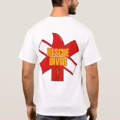T-shirt Drapeau de plongée de plongeur de secours Style 2 (Dos)