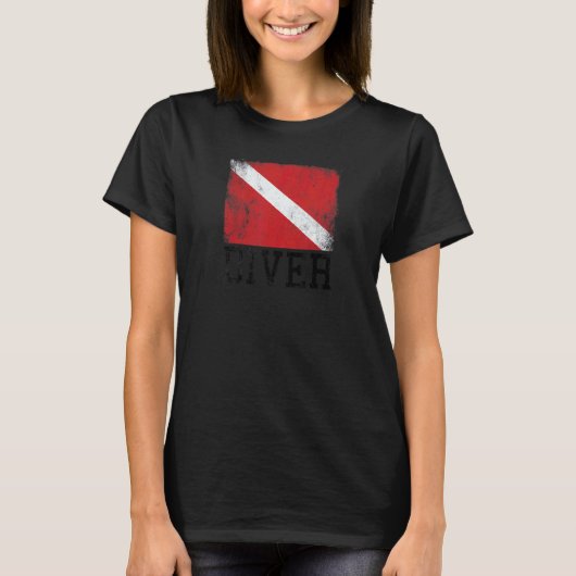 T-shirt Drapeau de plongée de plongeur Plongée sous-marine (Devant)