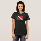 T-shirt Drapeau de plongée de plongeur Plongée sous-marine (Devant entier)