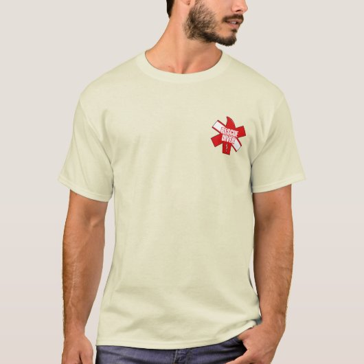 T-shirt Drapeau de plongée de secours Cross Dive Style 1 (Devant)