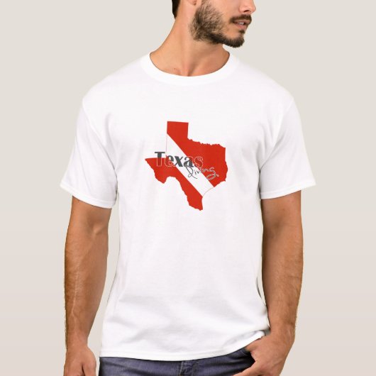 T-shirt Drapeau de plongée en forme de Texas Texan Scuba D (Devant)