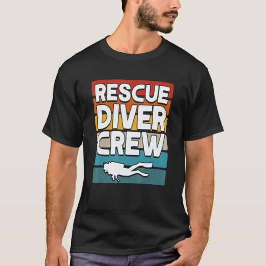 T-shirt Drapeau de plongée Équipe de plongée de secours Pl (Devant)