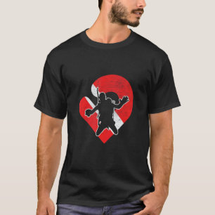 T-shirt Drapeau de plongée incroyable Cœur Plongeur en sca
