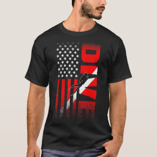 T-shirt Drapeau de plongée incroyable Plongée en scaphandr