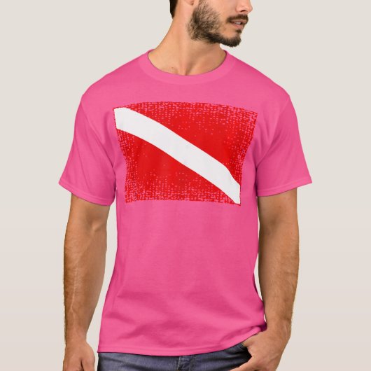 T-shirt Drapeau de plongée Porté Plongée (Devant)