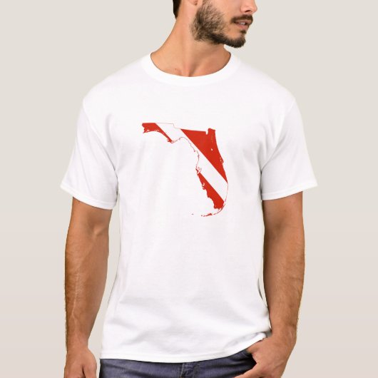 T-shirt Drapeau de plongée Silhouette State de Floride (Devant)