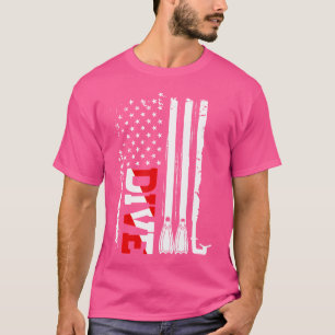 T-shirt Drapeau de plongée sous-marine American Scuba Dive