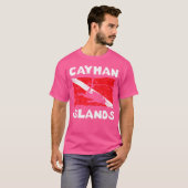 T-shirt Drapeau de plongée sous-marine des îles Caïmans (Devant entier)
