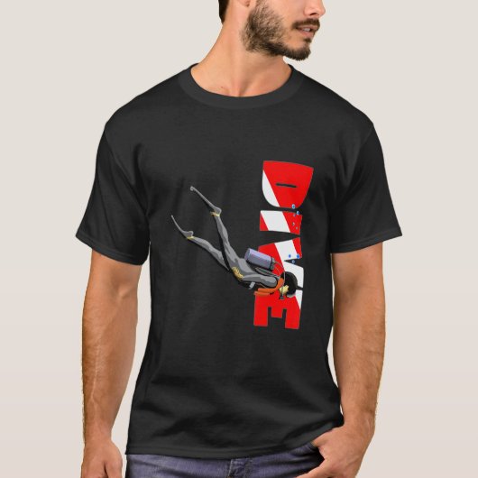 T-shirt Drapeau de plongeur en plongée 1 (Devant)