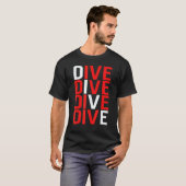 T-shirt Drapeau de plongeur incroyable vers le bas Plongée (Devant entier)