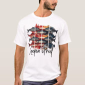 T-shirt Drapeau de poisson de garde' It Reel (Devant)
