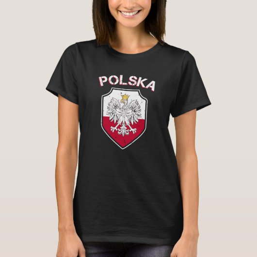 T-shirt Drapeau de polonais d'aigle de Polska (Devant)
