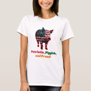 T-shirt Drapeau de porc Amérique