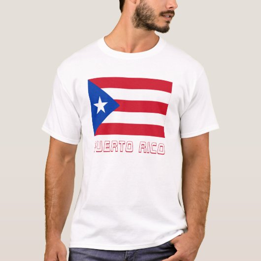 T-shirt Drapeau de Porto Rico avec le nom (Devant)