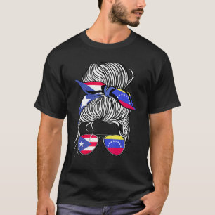 T-shirt Drapeau de Porto Rico Vénézuéla Femmes Adultes Fil