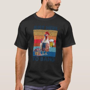 T-shirt Drapeau de poule Feu d'artifice Juillet 4 Patrioti