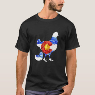 T-shirt Drapeau de poulet du Colorado Mama Hen Farmer Gard