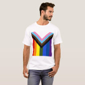 T-shirt Drapeau de progrès de fierté (Devant entier)
