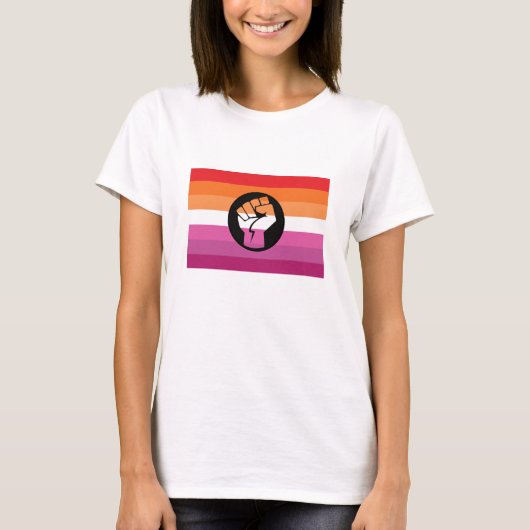 T-shirt Drapeau de protestation lesbienne (Devant)