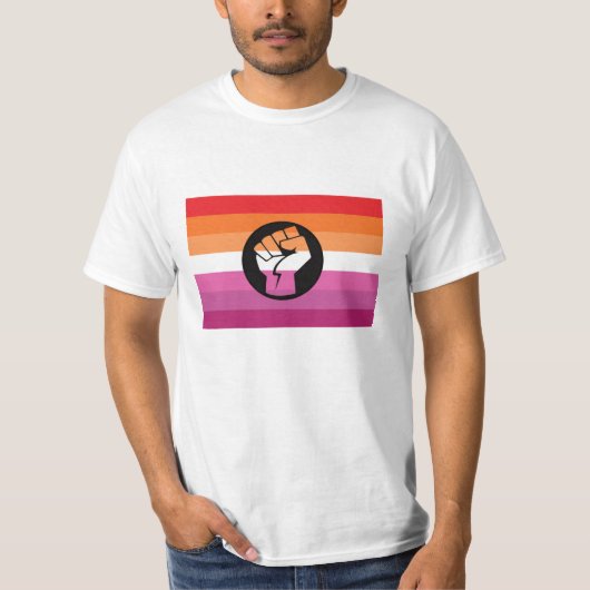 T-shirt Drapeau de protestation lesbienne (Devant)