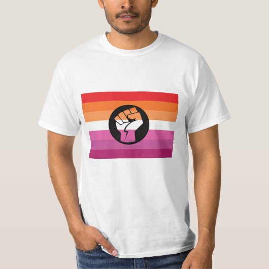 T-shirt Drapeau de protestation lesbienne (Devant)