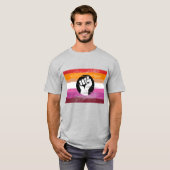 T-shirt Drapeau de protestation peint lesbien (Devant entier)