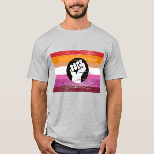 T-shirt Drapeau de protestation peint lesbien (Devant)