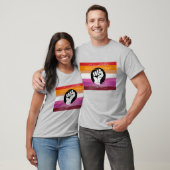 T-shirt Drapeau de protestation peint lesbien (Unisexe)