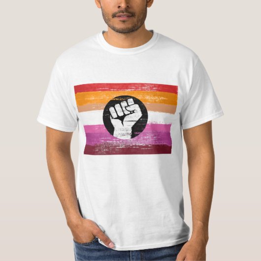 T-shirt Drapeau de protestation peint lesbien (Devant)