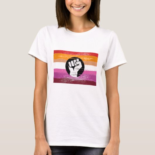 T-shirt Drapeau de protestation peint lesbien (Devant)