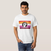T-shirt Drapeau de protestation peint lesbien (Devant entier)