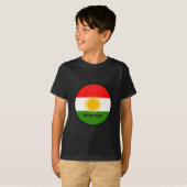 T-shirt Drapeau de qualité de rondeau du Kurdistan (Devant entier)