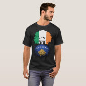 T-shirt Drapeau de racines d'arbres kosovar irlandais irla (Devant entier)