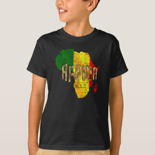 T-shirt Drapeau de Rastafari Rasta de carte de reggae de