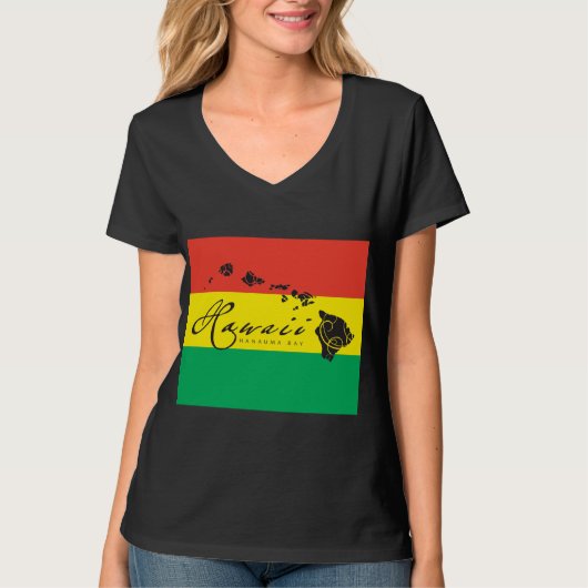 T-shirt Drapeau de reggae d'île d'Hawaï (Devant)