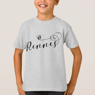 T-shirt Drapeau de Rennes en Coeur, Roazhon Bretagne