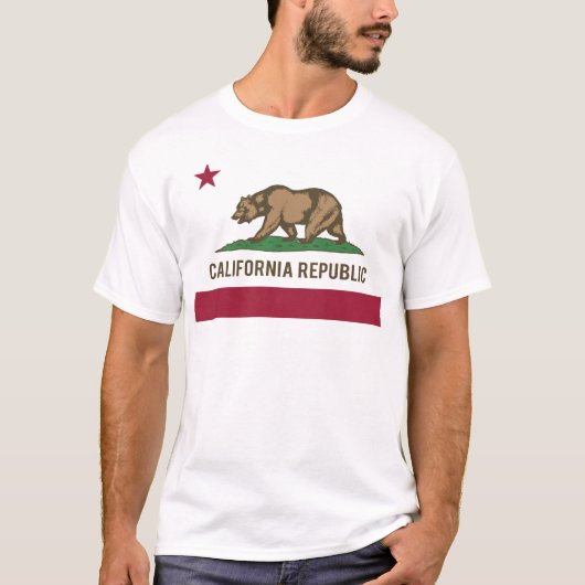 T-shirt Drapeau de République de la Californie - couleur (Devant)