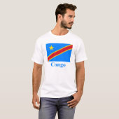 T-shirt Drapeau de République Democratic du Congo avec le (Devant entier)
