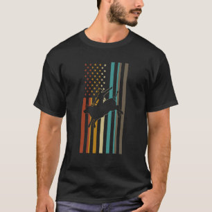 T-shirt Drapeau de rodéo Retro Rodéo Riding Bull