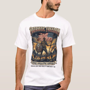 T-shirt Drapeau de rouille patriotique Survivant Apocalyps
