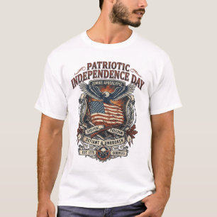 T-shirt Drapeau de rouille patriotique Survivant Zombie Ap