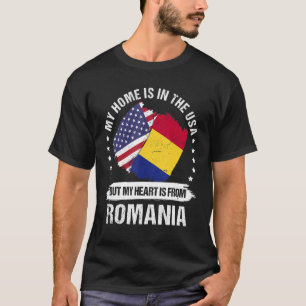 T-shirt Drapeau de Roumanie Patriote Américain Roumain Ro