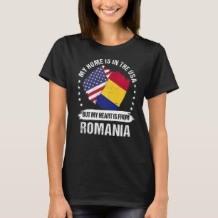 T-shirt Drapeau de Roumanie Patriote Américain Roumain Ro